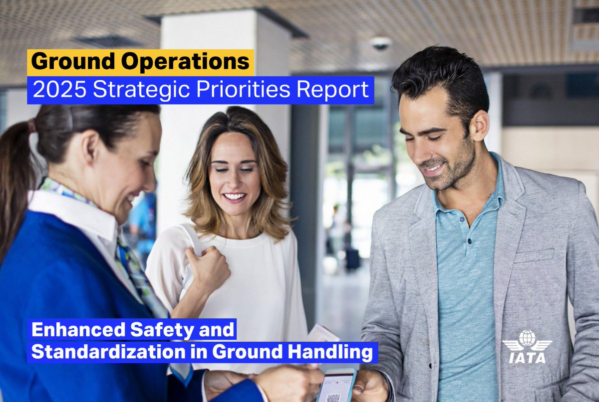 IATA's tweet image. 2025 in #GroundHandling is transformative! 

Priorities: ☑️ Safety: Enhanced protocols &amp;amp; ISAGO standardization. ☑️ Tech: AI &amp;amp; automation streamline ops. ☑️ Workforce: Training &amp;amp; career growth. ☑️ Satisfaction: Real-time tracking &amp;amp; e-tags.

Full report 👉 bit.ly/4ifsdiJ