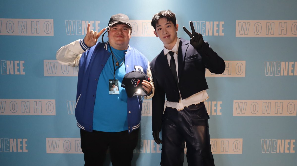 Met <a href="/official__wonho/">WONHO Official</a>  and gave him a Houston Texans hat with his name on it “WONHO” 🤘😂 H-Town hold it down !! #WELCOMEBACK_WENEE #WONHO_FAN_MEETUP #WONHOinHouston