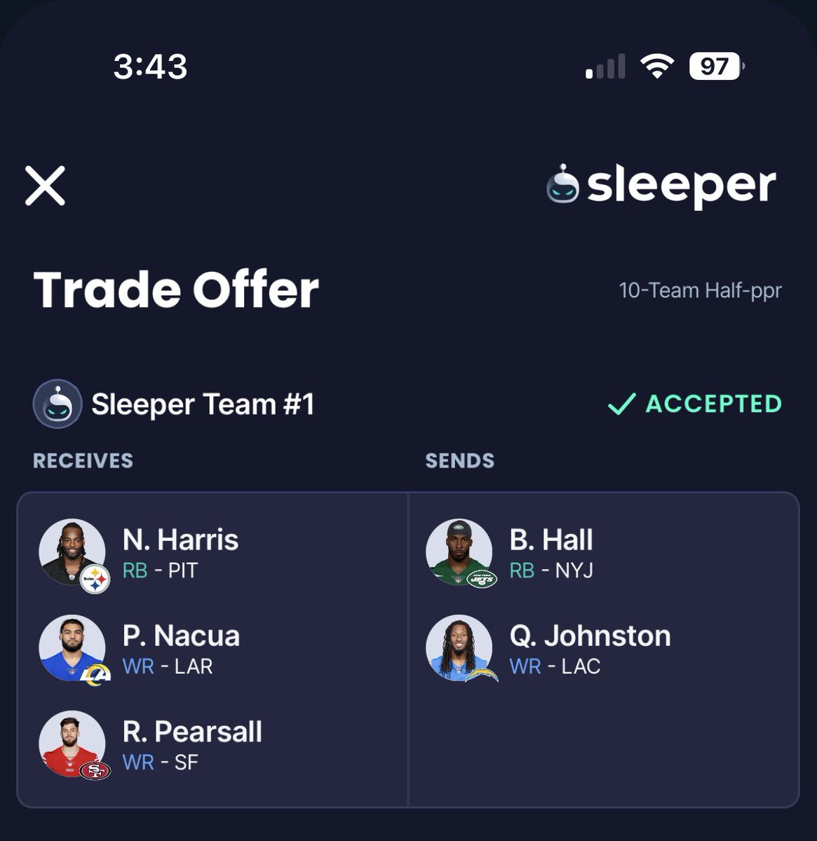 dylanwhite0408's tweet photo. @austinabbott Redraft, had to move on from Breece https://t.co/PFE0zTaekm