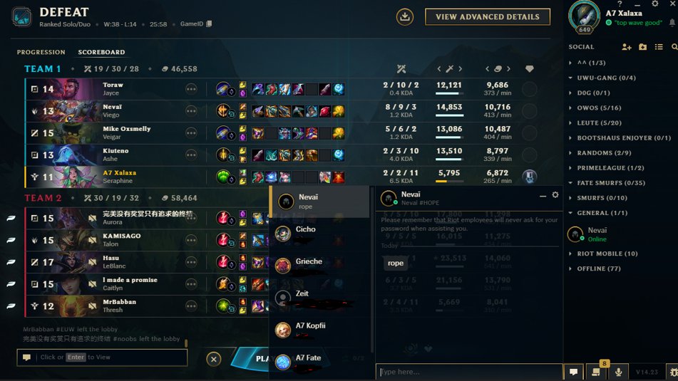xalaxaaa's tweet photo. Hallo @RiotSupportDACH , 
ich glaub mein Jungler braucht mal ne kleine Pause von league. (meinem duo hat er das btw auch geschrieben aber er war zu langsam zum screenshotten)
GameID: 7217448216
ign: Nevaï#HOPE https://t.co/F71hOoI01j