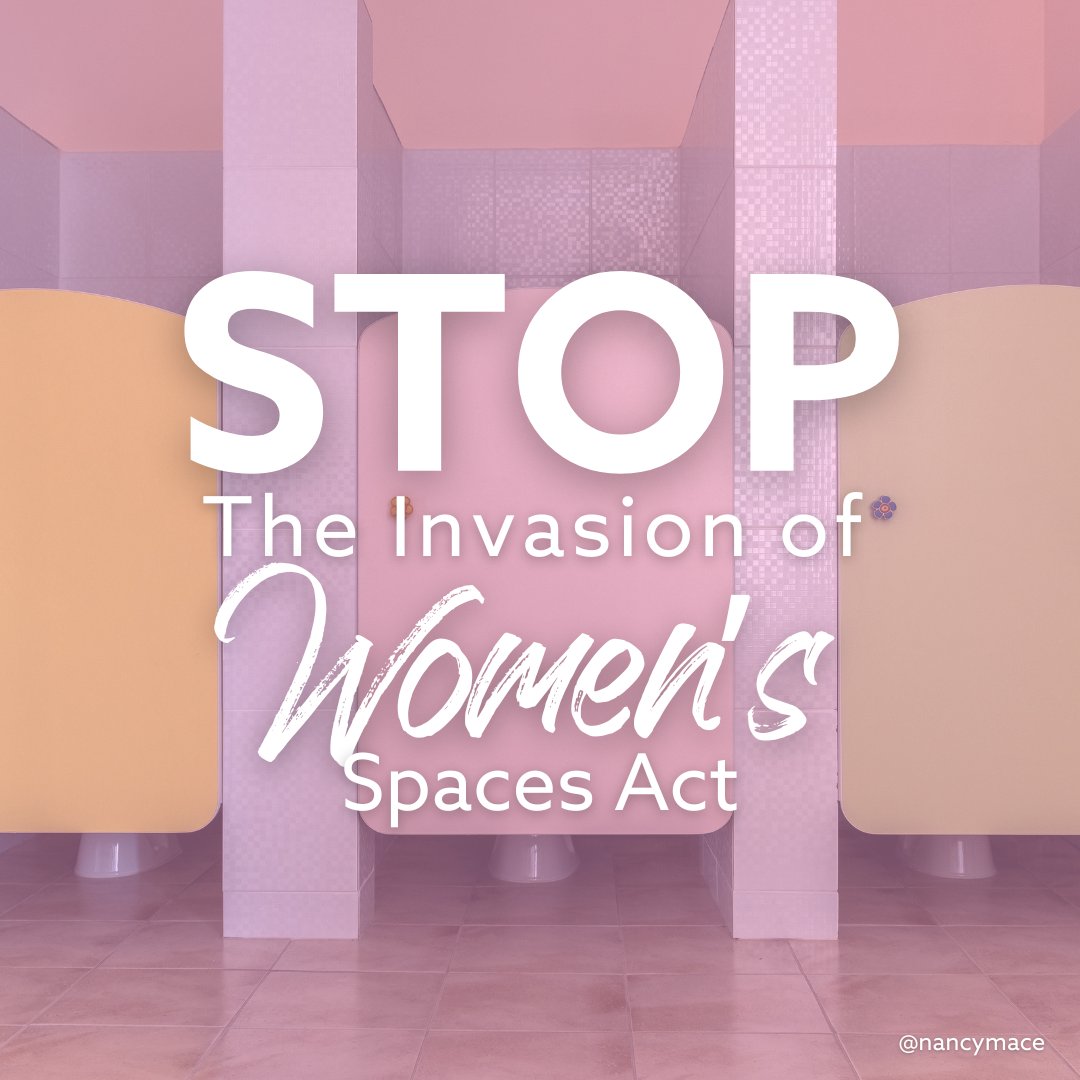 This week we introduced another bill to protect women's right to privacy in private spaces. 

This bill will prevent men from invading women's spaces in all federally funded properties around the country. #HoldTheLine