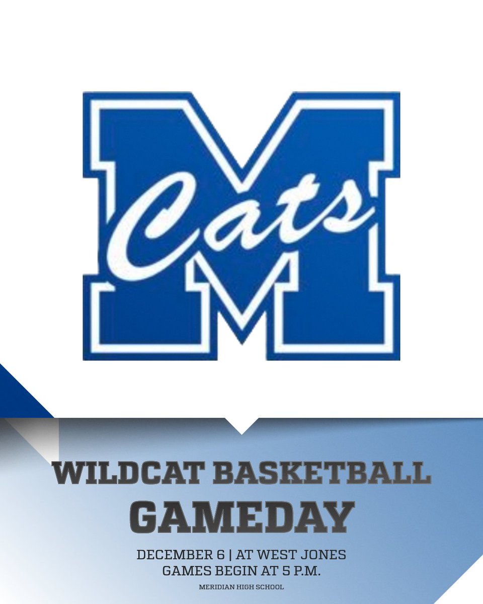 The Wildcats travel to West Jones tonight! Games begin at 5 p.m. #wearemeridian