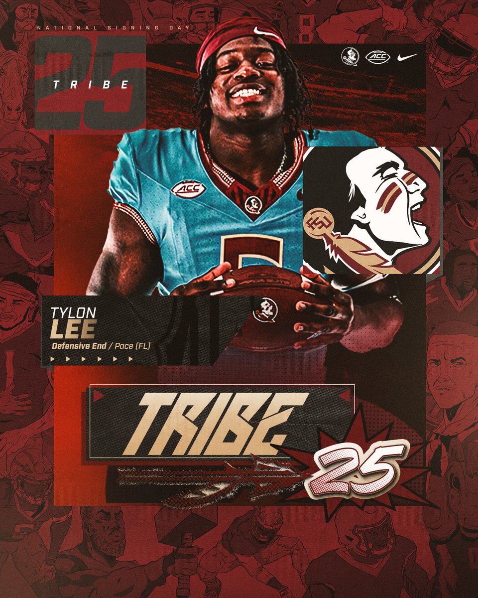 FSUFootball's tweet photo. A prolific, top-10 edge rusher in the nation and top-10 prospect from our state is in #Tribe25 - welcome to the #NoleFamily, @TylonLee6!

https://t.co/zdh624RvLN https://t.co/YUiGL0H6EQ