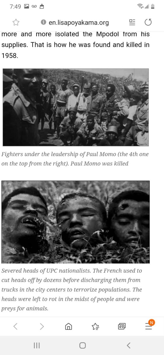 CelestinAtanga's tweet photo. @MimiMefoInfo #CMR butchered her citizens in the '50s &amp; '60s &amp; nothing happened to them. They thought [like then] @Elysee'll make it to be business as usual. Unfortunately for the @PR_Paul_BIYA junta, the @socialmedia era is different from what entails in the '60s. #NocrimeWillGoUnpublished. https://t.co/ZBmkiisQFd
