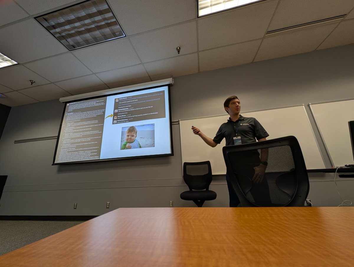 listening to one of the sharpest minds in our space, <a href="/Recon_InfoSec/">Recon InfoSec</a>'s <a href="/whoisAndrewCook/">Andrew Cook</a>, drop wisdom bombs at <a href="/BSidesAustin/">BSides Austin</a> 🥹🔥🙌

"proactive defense: building effective threat hunts with AI and human expertise"