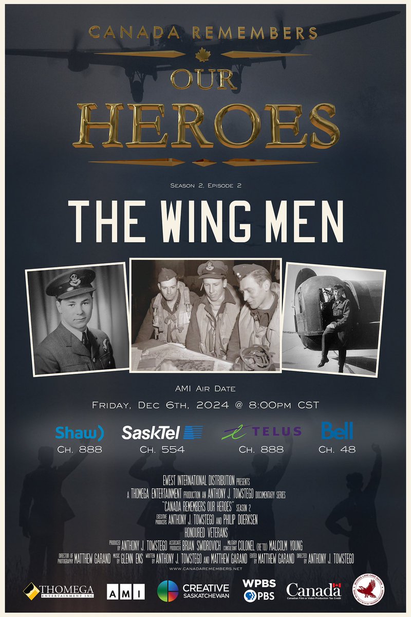 mattz's tweet photo. Canada Remembers Our Heroes Season 2 Episode 2 “The Wing Men” airs Dec 6th at 8pm CST on AMI. 

This year is the 100th Anniversary of the RCAF

#canadaremembers #veterans #military #rcaf #wingmen #pilots #creativesask https://t.co/XHcRPR6rRj