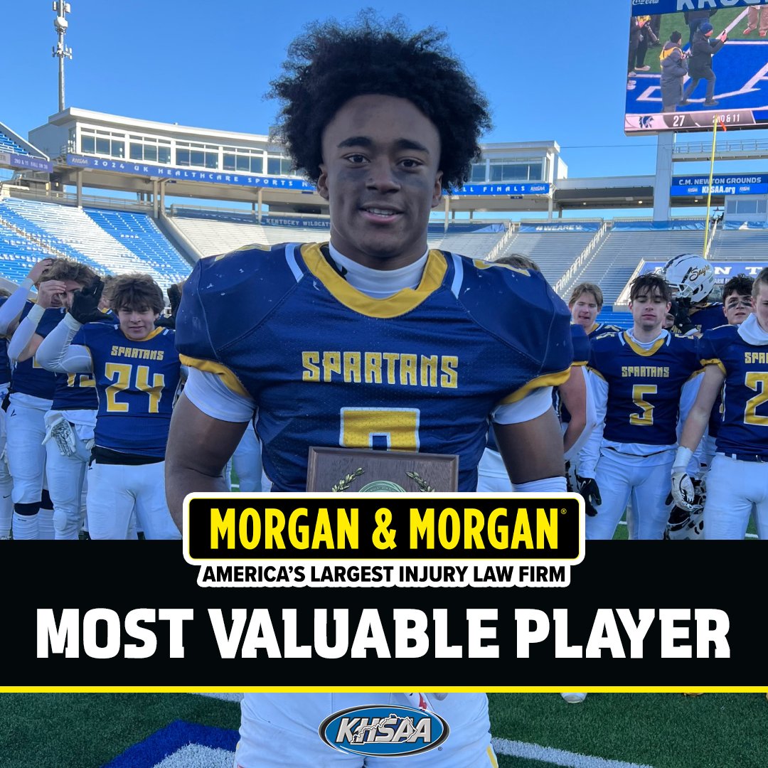 KHSAA Main (@khsaa) on Twitter photo 2024 Morgan & Morgan MVP - Football Class 1A
Congratulations #2 Brock Coffman from Sayre!
<a href="/forthepeople/">Morgan & Morgan</a>
#khsfb <a href="/sayrespartans/">Sayre Spartans</a> 2024 Morgan & Morgan MVP - Football Class 1A
Congratulations #2 Brock Coffman from Sayre!
<a href="/forthepeople/">Morgan & Morgan</a>
#khsfb <a href="/sayrespartans/">Sayre Spartans</a>