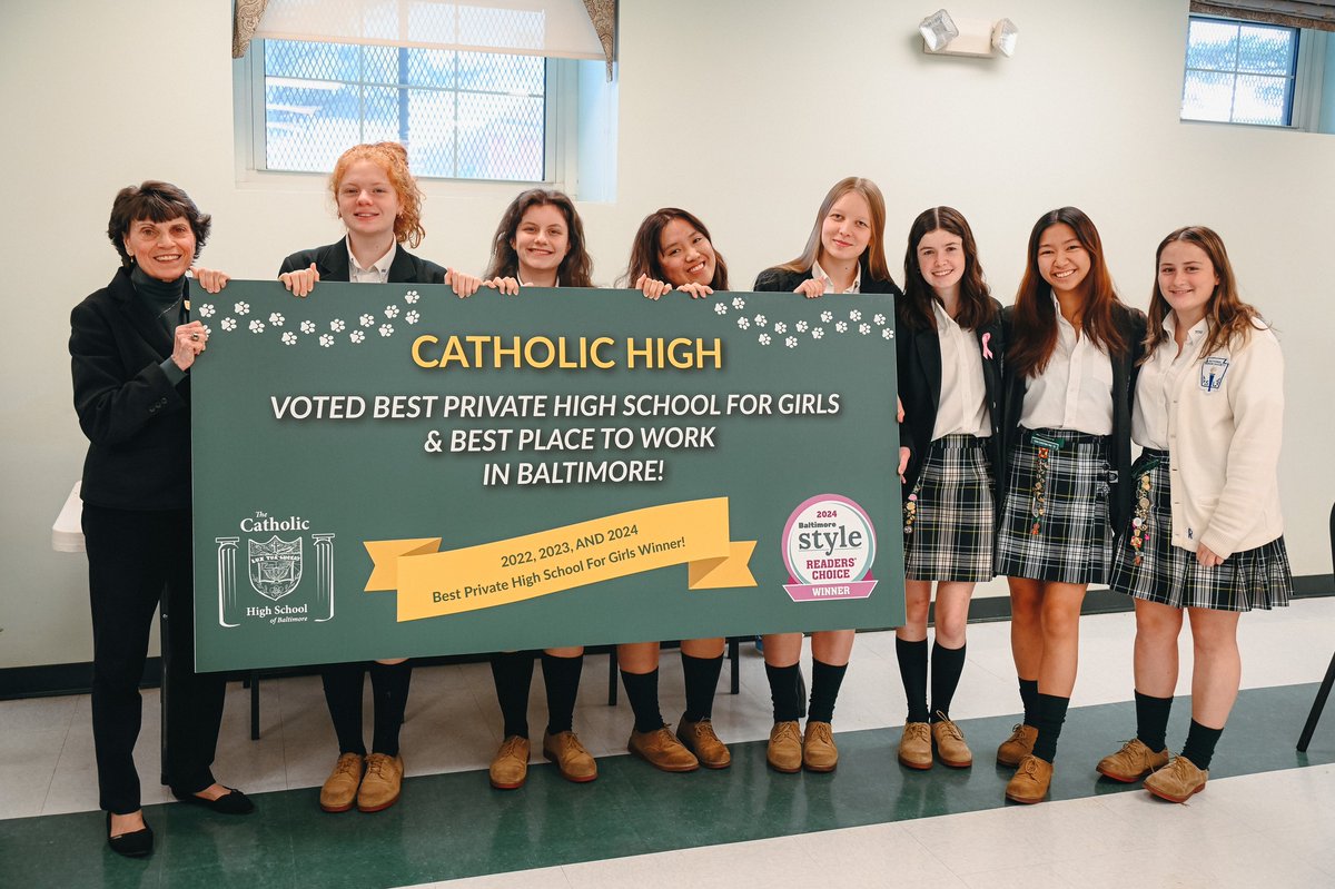 AOB Catholic Schools (@archbaltschools) on Twitter photo Congratulations The Catholic High School of Baltimore h for being voted Best Private High School for Girls for the 3rd consecutive year in the Baltimore Style Magazine 2024 Readersโ Choice Awards! <a href="/TCHS_Balt/">The Catholic High School</a> Congratulations The Catholic High School of Baltimore h for being voted Best Private High School for Girls for the 3rd consecutive year in the Baltimore Style Magazine 2024 Readersโ Choice Awards! <a href="/TCHS_Balt/">The Catholic High School</a>