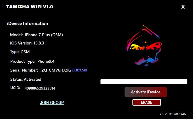 NEW WE READY TAMIZHA WIFI TOOL

😘SUPPORT DEVICE 

👉6S T X 

😘SUPPORT IOS 

👉IOS 15 TO 16XX

☺️NO NEED CHNAGE SN
JUST JAILEBREAK use WINRA1N  ACTIVATE DONE✅

😜PRICE SINGLE DEVICE 5$

😜IF DIPOSIT 50$ GET PER SN 2$

LINK : mega.nz/file/SLJSRLqD#…