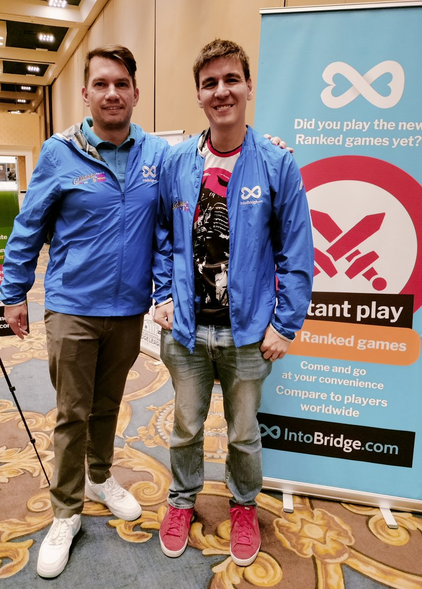 Never know who you will meet <a href="/ACBL/">Antonio Lemgruber</a> NABC Las Vegas! Check out friends, Stefan <a href="/IntoBridgeCom/">IntoBridge.com</a> and <a href="/James_Holzhauer/">James Holzhauer</a> ... #learnbridge #VegasNABC #playbridge