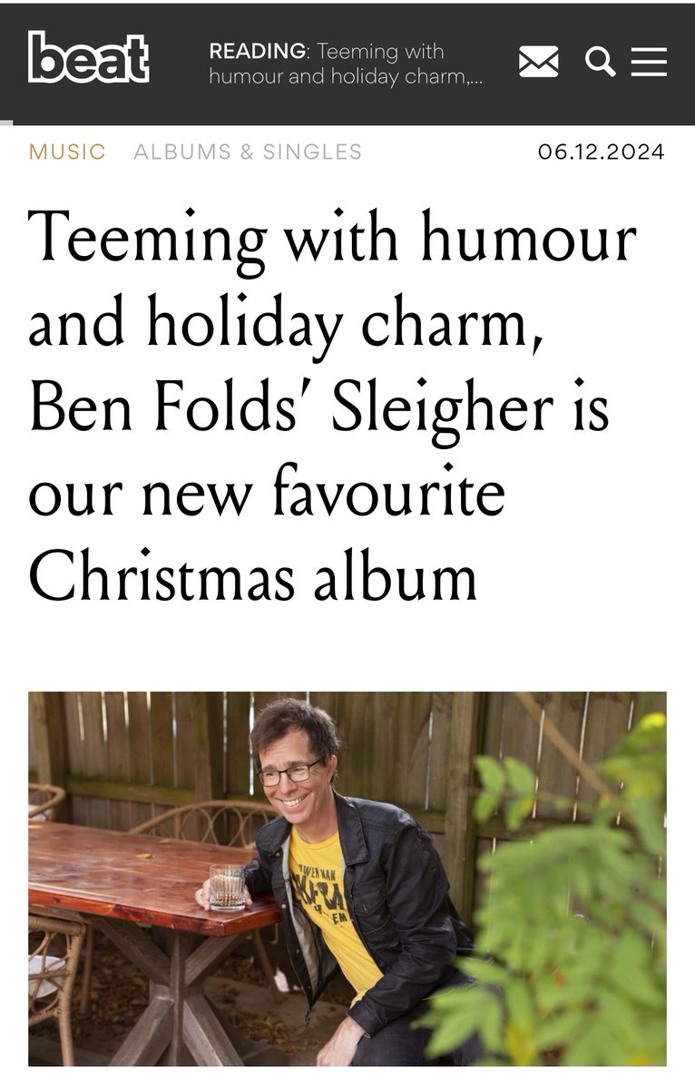 MarniMead4's tweet photo. Some love from @BeatMagazine downunder @BenFolds 

https://t.co/l8NVc0DUoA https://t.co/5wCdloBor4