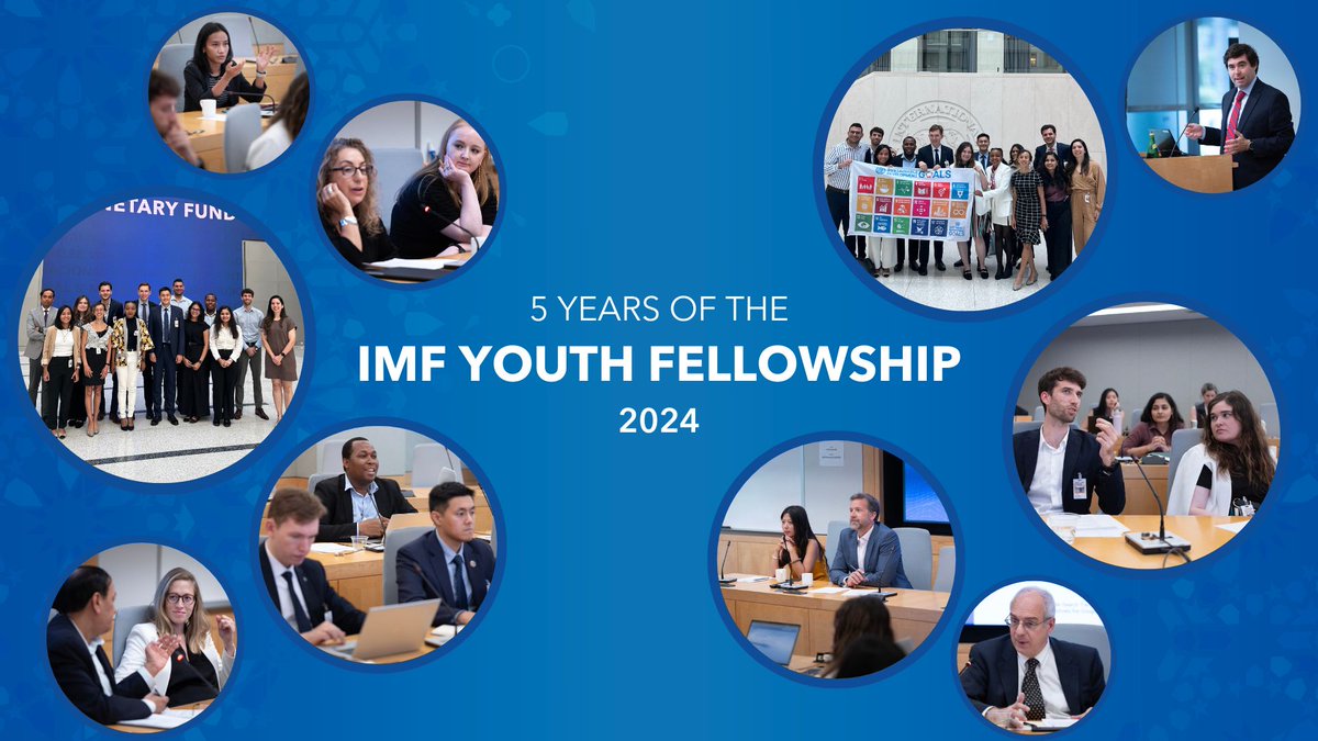 IMFNews's tweet photo. This year, IMF Youth Fellows gathered to discuss with IMF experts critical issues shaping their generation —from AI, to gender, to climate change. Discover their ideas to address global challenges and seize opportunities. Youth voices are driving change! https://t.co/yOjQH3CaIz https://t.co/mpcZQHFdLq