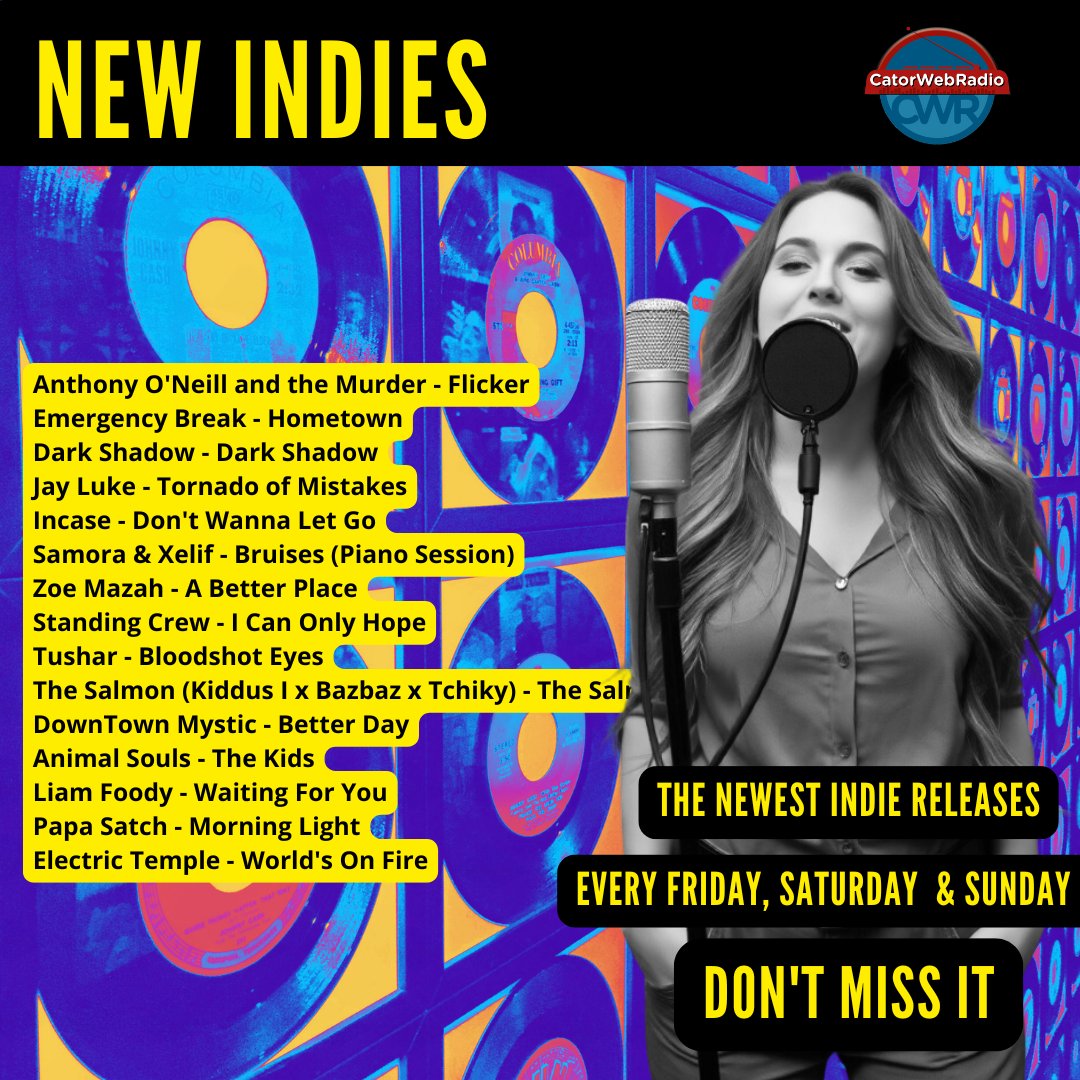 catorwebradio's tweet photo. #NowPlaying #NewIndies
@andthemurder
#EmergencyBreak
#DarkShadow
@jay_luke
#Incase
#SamoraAndXelif
#ZoeMazah
#StandingCrew
#Tushar
#DownTownMystic
@animalsoulsmus1
#LiamFoody
@papasatchrts 
#ElectricTemple https://t.co/z5xKfh7cVA