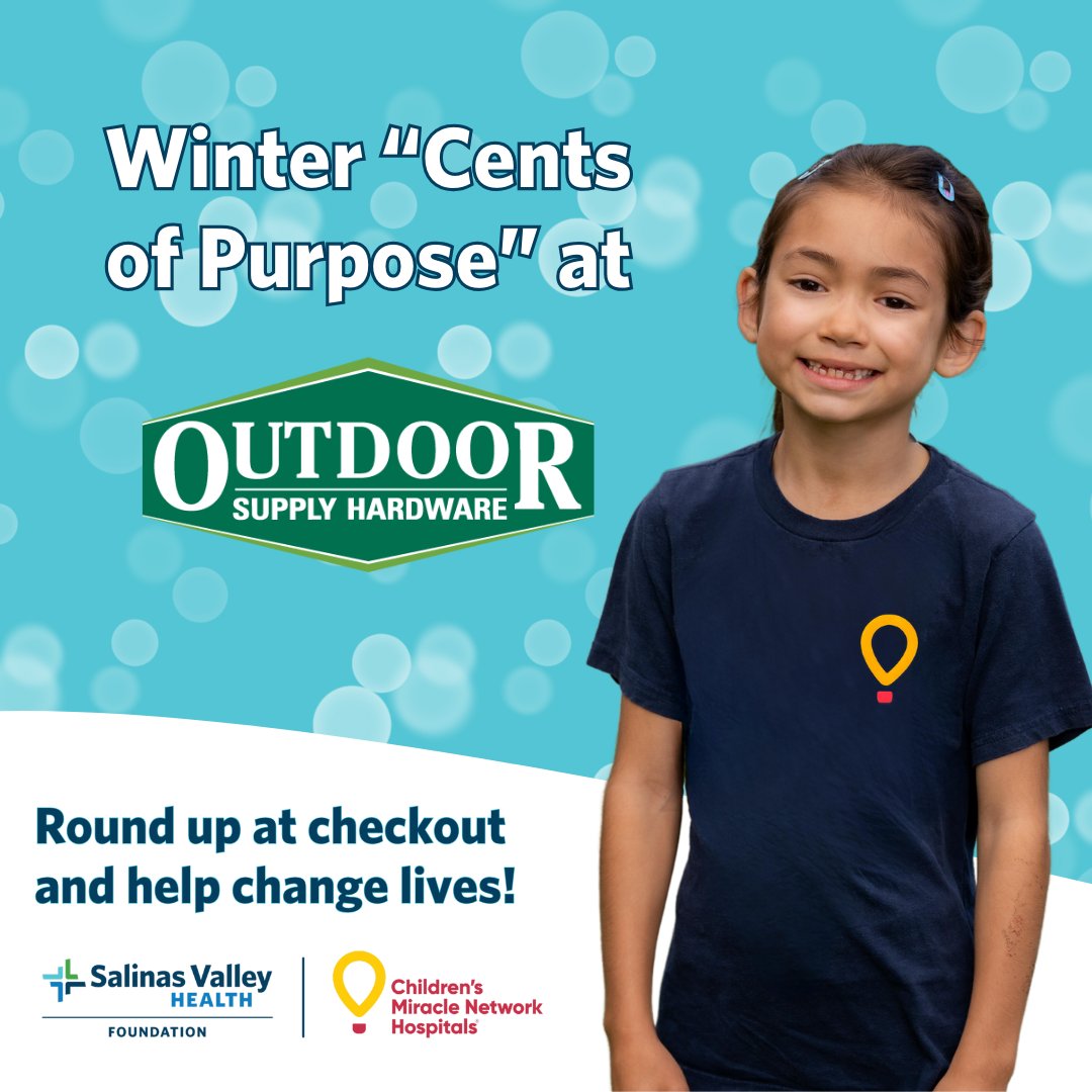 SVHealthFnd's tweet photo. Make every purchase count at Outdoor Supply Hardware! Now through December 31st, round up your purchase to the nearest dollar for our "Cents of Purpose" campaign, and your change will be donated to our local @CMNHospitals Program!🏠🌱

#CentsOfPurpose #CommunitySupport #GiveBack https://t.co/jvpUDvfIDV