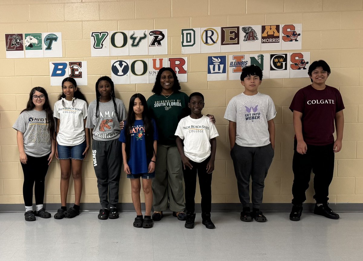 LWMSWarriors's tweet photo. College vibes on point today! 🎓💙 Proud to see our students &amp; staff rocking their favorite college tees—future goals in the making! 👕📚✨ #CollegeTShirtDay #AVIDWarriors @CaelethiaTaylor @AP_Makowski @ExpatEducatorTJ @LaquandraGolf @AVID4College https://t.co/ueuwMRvreP