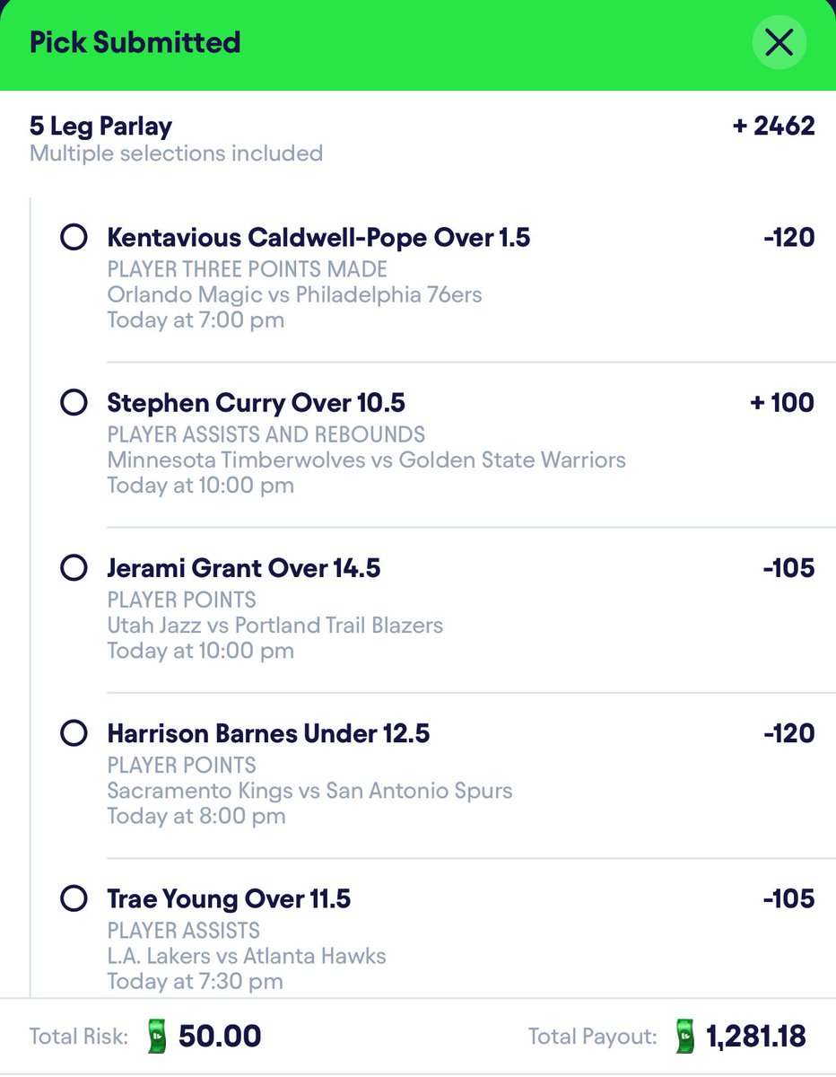 Sports By Dustin (@sportsbydustin) on Twitter photo Screw it, if this parlay hits…
I will give 1 person that does the below $200! 🤝
- Follow me
- Follow <a href="/DGFantasy/">Daily Grind Fantasy Sports</a>
- Like & RT this post
Best of luck if tailing! 🤝 Screw it, if this parlay hits…
I will give 1 person that does the below $200! 🤝
- Follow me
- Follow <a href="/DGFantasy/">Daily Grind Fantasy Sports</a>
- Like & RT this post
Best of luck if tailing! 🤝