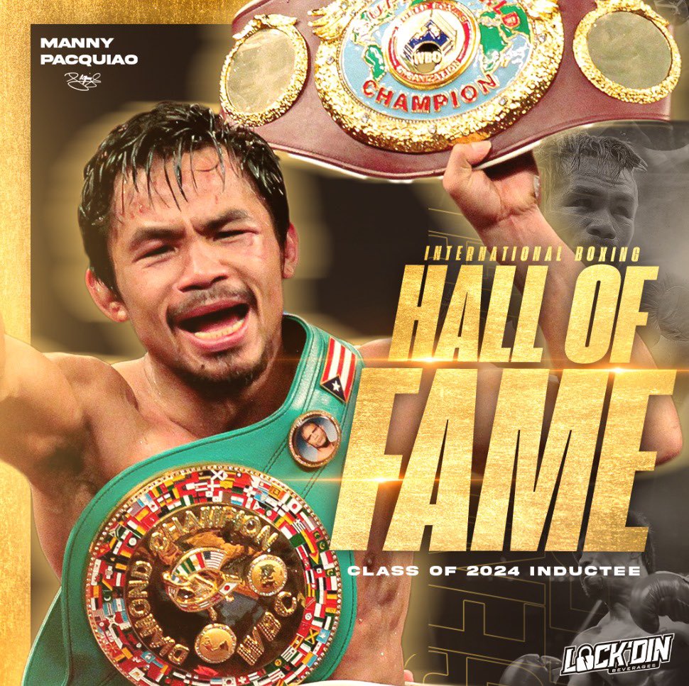 Let’s celebrate the legendary <a href="/MannyPacquiao/">Manny Pacquiao</a> on his well-deserved induction into the International Boxing Hall of Fame! 🥊 A true symbol of determination, passion, and greatness, Manny's legacy continues to inspire us all to stay #Lockdin on our goals. Congratulations, Champ! 💙