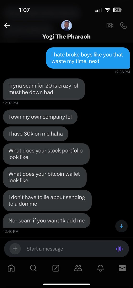 simpformango's tweet photo. dumb ass of the day! flexing but trying to scam dommes? get the f!ck out of my dms LMAO https://t.co/Fu9erjJenO