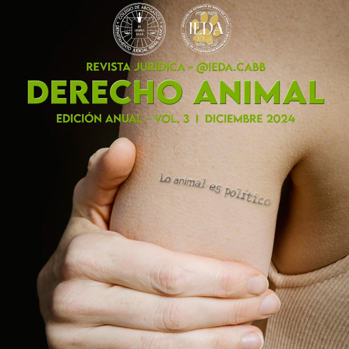 #Repost <a href="/colegioabb/">C.A.B.B.</a>
Presentamos la edición Nº 3 de 𝐃𝐞𝐫𝐞𝐜𝐡𝐨 𝐀𝐧𝐢𝐦𝐚𝐥, la revista jurídica del Instituto de Estudios de Derecho Animal del Colegio de Abogados de Bahía Blanca.

Titulada ‘Lo animal es político’, la podes descargar desde cabb.org.ar