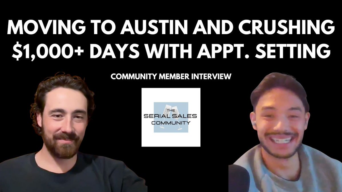 serialsales's tweet photo. Month #1 setting, earned $9,000

- Moved to Austin
- Stacked another role
- Crushing multiple $1k days/wk now

Listen to my interview with @KamIn180 below https://t.co/4F2dQZsRW7