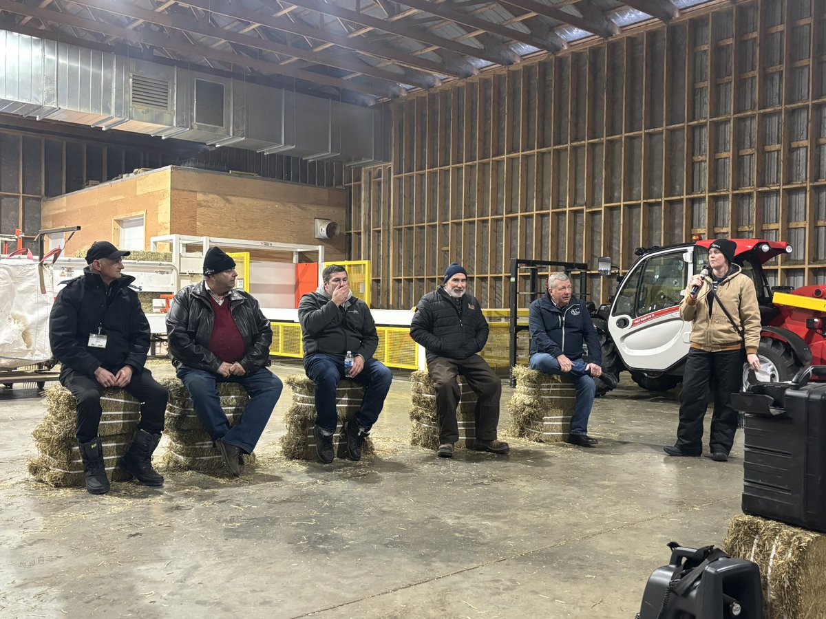 CFGA_ACPF's tweet photo. A great panel at Marhaven Agri Inc with Mark Horst, Fritz Trauttmansdorff, Chris Martin, Jamie Fisher and Jaye Aitkens on misconceptions about hay production and how to get started.
Our last stop on the Forage Focus post-conference tour!
@ForageCouncil
#cfga24
#acpf24 https://t.co/ozJottYxCT