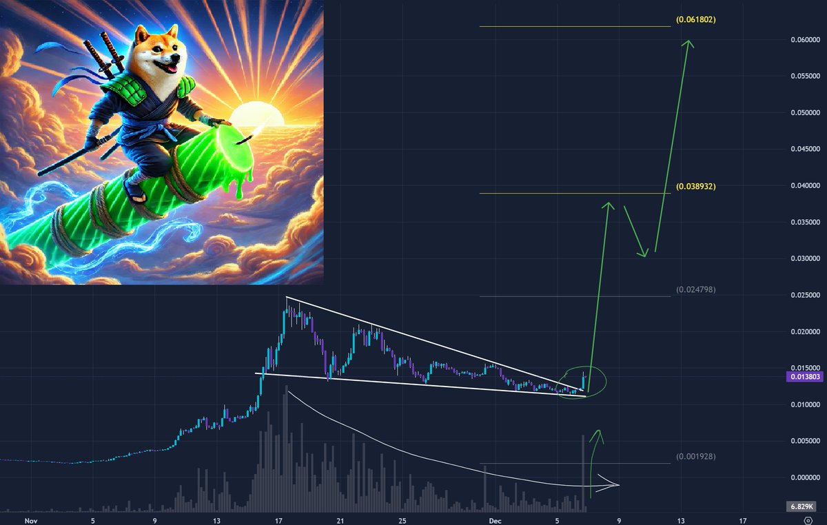 Crypt0fons's tweet photo. $NINJA First memecoin on Injective FW breakout on matching vol profile

$0,06 soon its nunchuck time

What do you think bro @CryptoWizardd 

$NINJA $INJ $SOL https://t.co/26CR8GoG7P