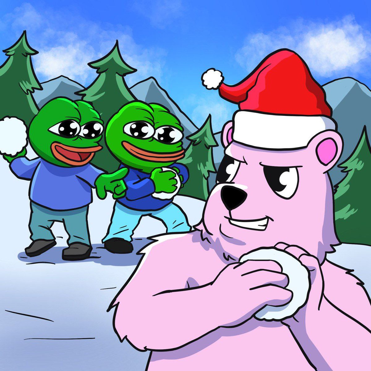 Merrybear_onsol's tweet photo. ‼️None guessed... exactly.‼️

i just went to my local village in the north pole, to throw balls at kids❄️❄️⛄️ https://t.co/9Zl2geq1e6