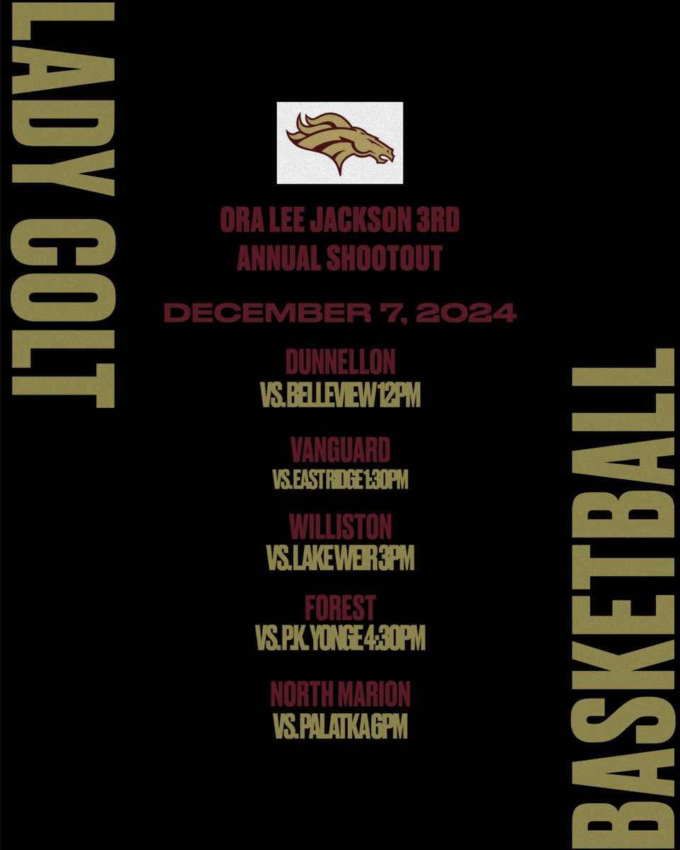 Come out and enjoy an action packed Saturday of Girls Basketball at the 3rd annual Ora Lee Jackson Memorial Tournament at NMHS!

#LadyColtBasketball