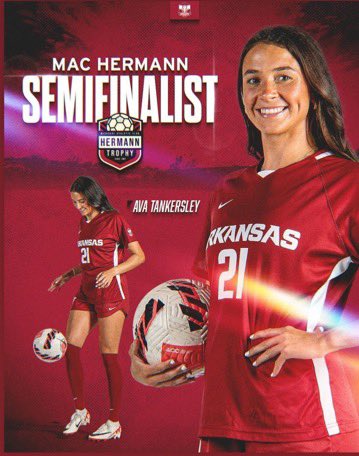 VOTE FOR TANK! 🚨❤️🫵 
machermanntrophy.com/2024-womens-fa…

Congratulations to Alum Ava Tankersley on being a semifinalist for the 2024 MAC Hermann Trophy! Go vote for her to win!