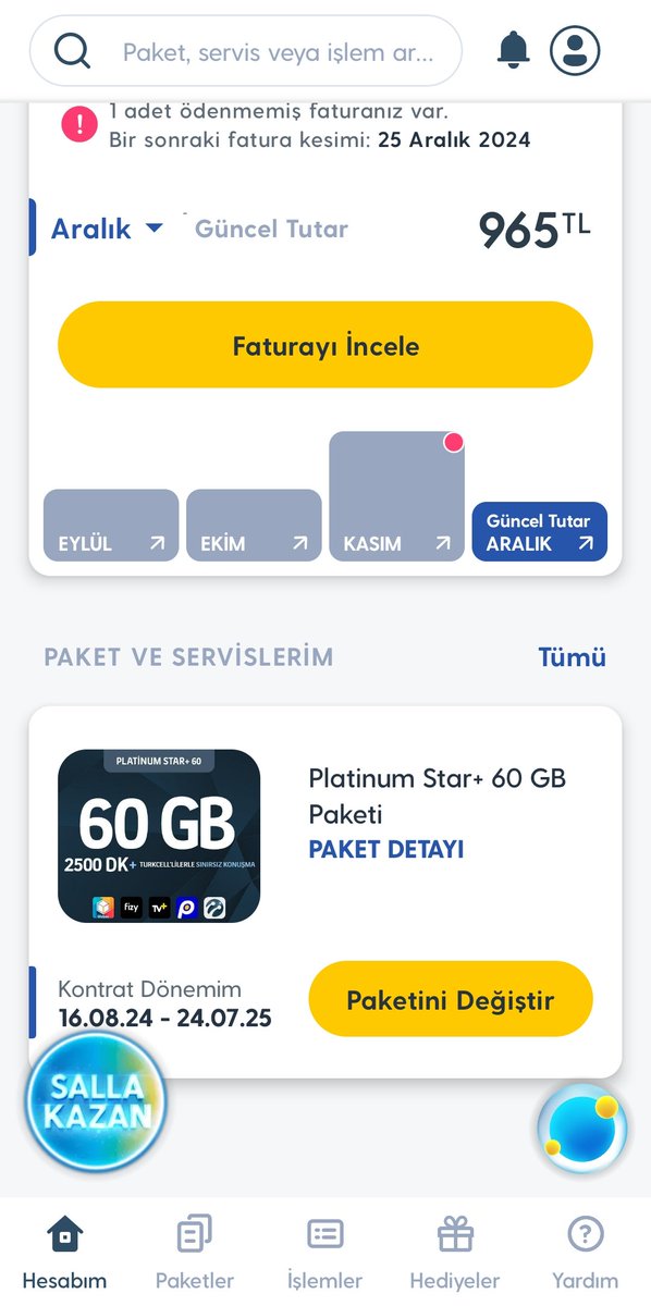 By_Srf's tweet photo. Yıllardır severek kullandığım @TcellPlatinum bu benim güncel faturam https://t.co/WegtYpQjhv