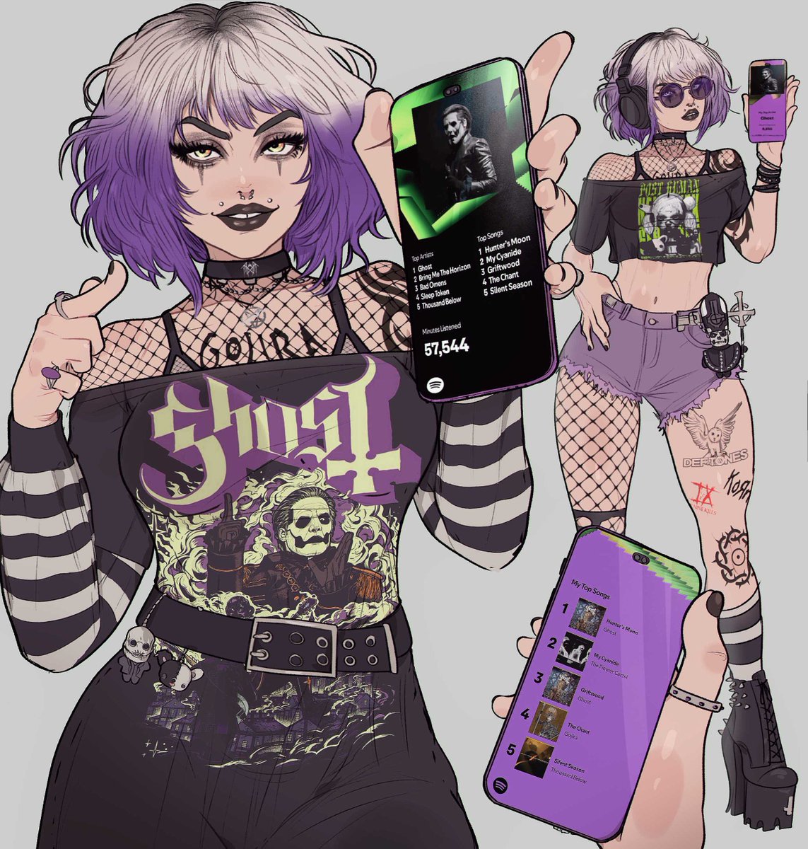 yoracrab's tweet photo. i drew a girl based on my spotify wrapped https://t.co/Oc9sTXZrAW