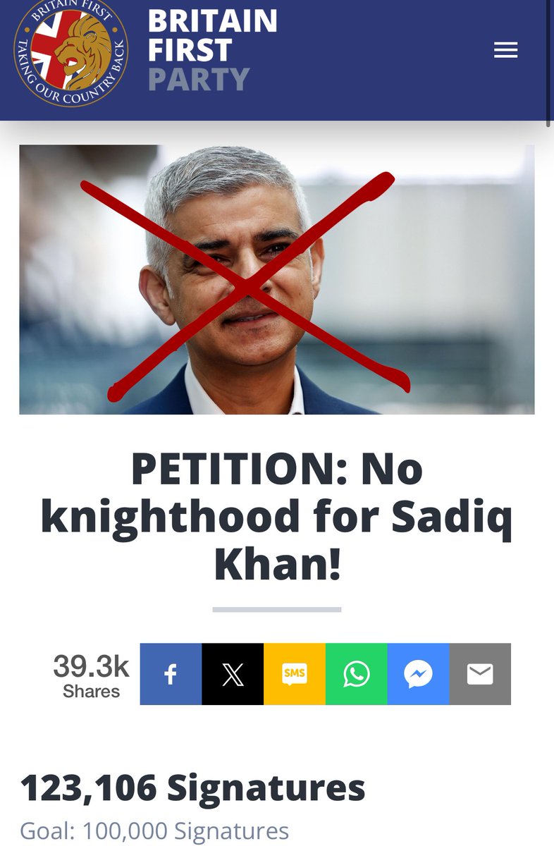 Nearly 40k social media shares and 125k signatures! Incredible! Sign and share if you haven’t already! 

⏩️ britainfirst.org/no-knighthood-…