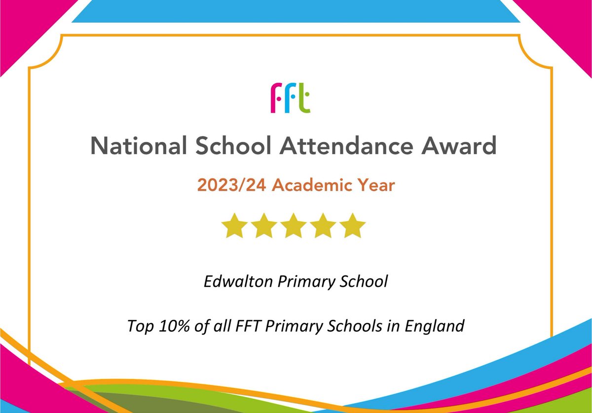 Edwalton Primary (@edwaltonprimary) on Twitter photo Our whole school attendance for last year has been was in the top 10% of schools! Our children love their school.
#teamedwalton #Excellence
<a href="/FlyingHighTrust/">Flying High Partnership</a> Our whole school attendance for last year has been was in the top 10% of schools! Our children love their school.
#teamedwalton #Excellence
<a href="/FlyingHighTrust/">Flying High Partnership</a>