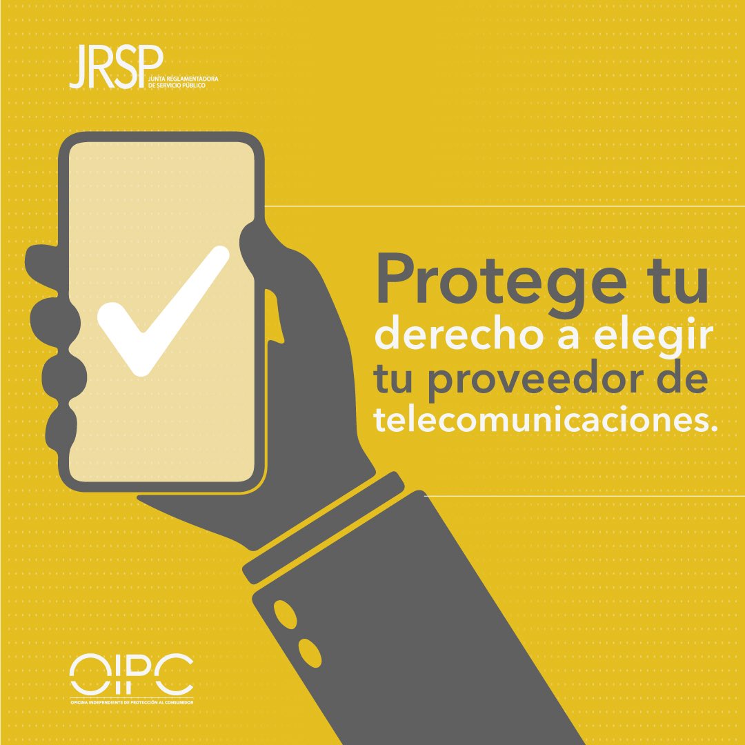 📢 ¡Tu derecho a elegir está protegido! Según la Ley 213-1996, ningún proveedor puede cambiar tu servicio de telecomunicaciones sin tu consentimiento. 🚨 Si lo hacen sin autorización, podrían enfrentar sanciones. Conoce tus derechos y evita prácticas indebidas. #OIPCTeOrienta