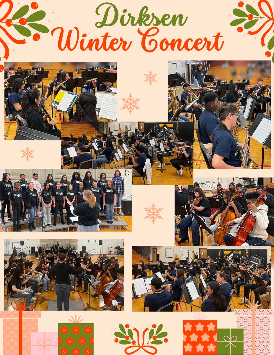 Our Dirksen staff and students got a special holiday treat 🎁 today with an encore performance of last night’s winter ❄️ concert. We are so proud of our band, orchestra, and choir students!! Great job!!🎉 Shout out to all the directors that supported!!