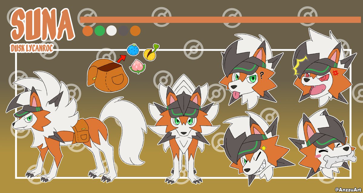 ANZZUART's tweet photo. Ref sheet comm for @Rex4r4 
He is a cute little dog hehe
Thanks youuu! 💕🐾
 #lycanroc #pokemon #art #pokemonart #refsheetcomm #comission https://t.co/gLk4V4IJbj