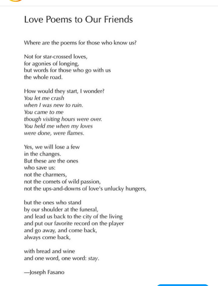 Friends, this is for you. I hope you'll pass it along to a friend who has done this for you.