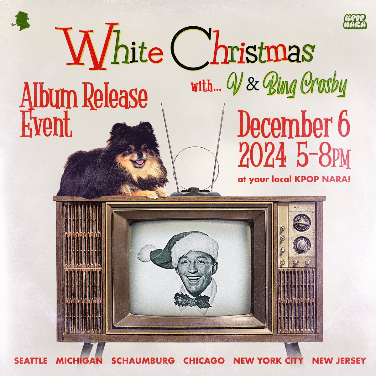TONIGHT! Join us at KPOP NARA for ‘White Christmas’ with V &amp; Bing Crosby Album Release Event! 

Join Team Bing at <a href="/_kpopnara_/">KPOP NARA</a> NYC store 💜