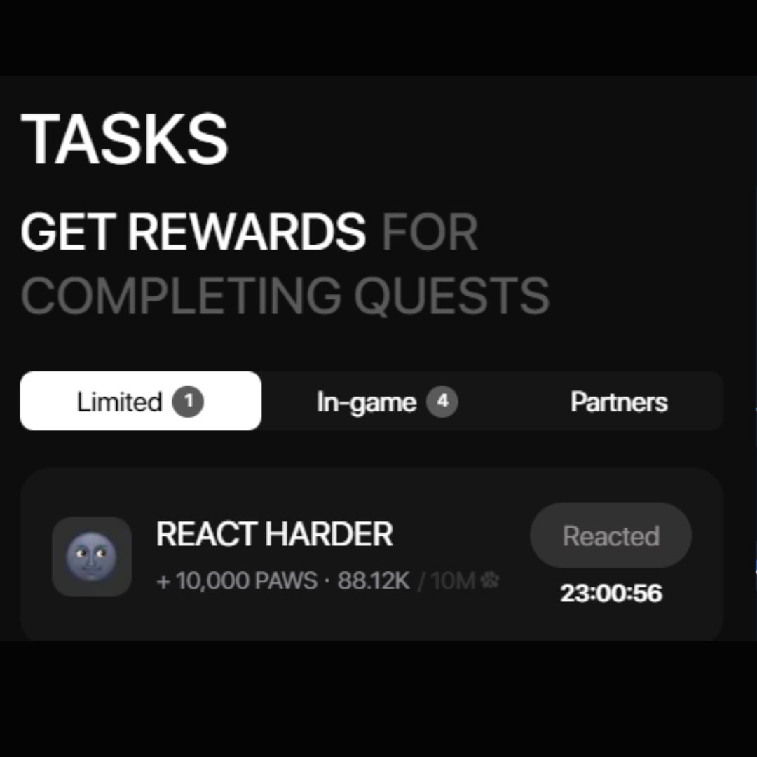 DurovPD's tweet photo. New #PAWS task is live 🐾
Like their Telegram post and wait for 10M reactions to get a reward https://t.co/frouwn1myD