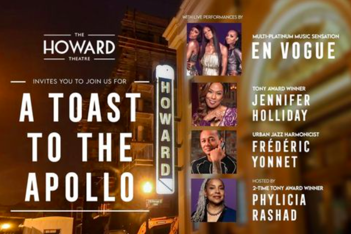 I'M LOOKING FORWARD TO SEEING:

A Toast to The Apollo w/Live Performances by En Vogue + Jennifer Holliday, Frédéric Yonnet &amp; hosted by Phylicia Rashad @ The Howard Theatre  Doors 6PM | Show 6:30PM.

IT'S NOT TOO LATE TO GET TICKETS. SEE LINK IN THE DESCRIPTION BELOW 👇