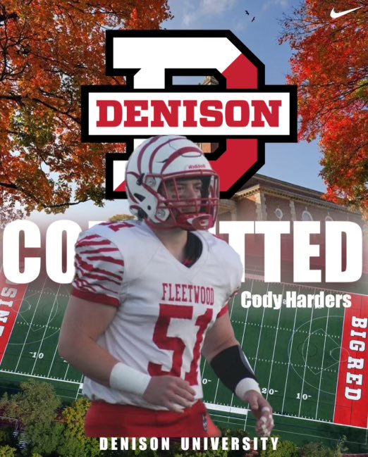 Cody Harders (@cody_harders) on Twitter photo Just wanted to announce my commitment to Denison University. Thank you to all the other coaches that have been with me throughout this recruiting process. <a href="/DUFootball/">Denison Football</a> <a href="/coachhatem/">Jack Hatem</a> <a href="/Coach_spit/">Jason Spitler</a> <a href="/fleetwood_hs/">Fleetwood Area HS Football</a> <a href="/Elitewarrior941/">Elitewarrior94</a> <a href="/CSAPrepStar/">PREPSTAR</a> Just wanted to announce my commitment to Denison University. Thank you to all the other coaches that have been with me throughout this recruiting process. <a href="/DUFootball/">Denison Football</a> <a href="/coachhatem/">Jack Hatem</a> <a href="/Coach_spit/">Jason Spitler</a> <a href="/fleetwood_hs/">Fleetwood Area HS Football</a> <a href="/Elitewarrior941/">Elitewarrior94</a> <a href="/CSAPrepStar/">PREPSTAR</a>