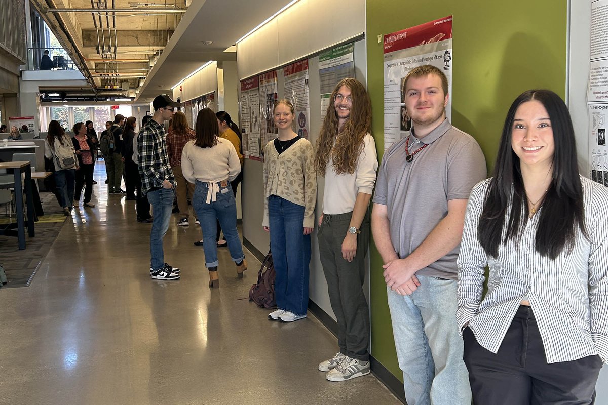Biology Program @ ISU (@biocy_isu) on Twitter photo Fantastic research posters at the Fall 2024 BIO|GEN Undergraduate Life Science Research Poster Symposium in Bessey Atrium. <a href="/SakaguchiLab/">Sakaguchi Lab @ ISU</a>, <a href="/BioCy_ISU/">Biology Program @ ISU</a>, <a href="/ISU_Genetics/">ISU Genetics</a>, <a href="/gdcbisu/">GDCBISU</a>, <a href="/eeob_isu/">EEOB @ ISU</a>, <a href="/bbmbisu/">BBMB at Iowa State</a>, <a href="/las_iastate/">Iowa State College of Liberal Arts and Sciences</a>, <a href="/iastate_cals/">ISU College of Agriculture and Life Sciences</a>, <a href="/IowaStateU/">Iowa State University</a>, <a href="/ISUHonors/">Iowa State Honors</a>, <a href="/isualum/">Iowa State University Alumni Association</a>, <a href="/BeACyclone/">Iowa State Admissions</a>, Fantastic research posters at the Fall 2024 BIO|GEN Undergraduate Life Science Research Poster Symposium in Bessey Atrium. <a href="/SakaguchiLab/">Sakaguchi Lab @ ISU</a>, <a href="/BioCy_ISU/">Biology Program @ ISU</a>, <a href="/ISU_Genetics/">ISU Genetics</a>, <a href="/gdcbisu/">GDCBISU</a>, <a href="/eeob_isu/">EEOB @ ISU</a>, <a href="/bbmbisu/">BBMB at Iowa State</a>, <a href="/las_iastate/">Iowa State College of Liberal Arts and Sciences</a>, <a href="/iastate_cals/">ISU College of Agriculture and Life Sciences</a>, <a href="/IowaStateU/">Iowa State University</a>, <a href="/ISUHonors/">Iowa State Honors</a>, <a href="/isualum/">Iowa State University Alumni Association</a>, <a href="/BeACyclone/">Iowa State Admissions</a>,