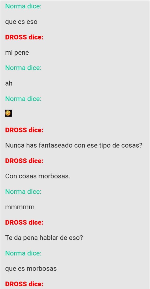 No sé de qué se ríe tanto Dross cuando existe una conversación así.
