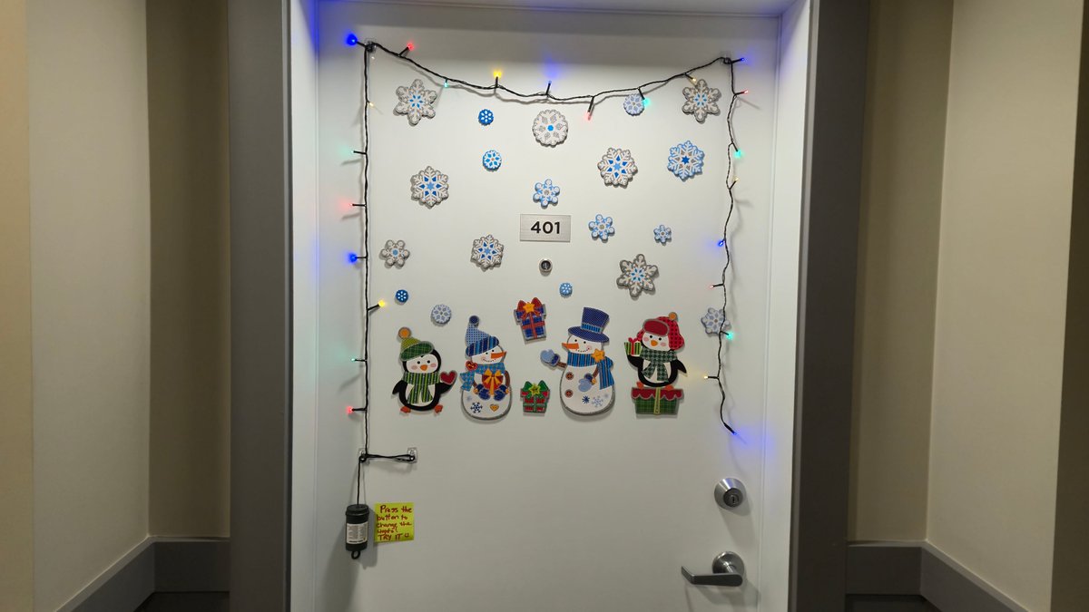 KDMcDougall's tweet photo. Here's a fun thing to do. We put some lights on our apartment door with a sign to press the button. In the morning we hear rattling at the door and giggling from the neighbour children. It's a nice way to start the day. https://t.co/pPnhAlQ6CO