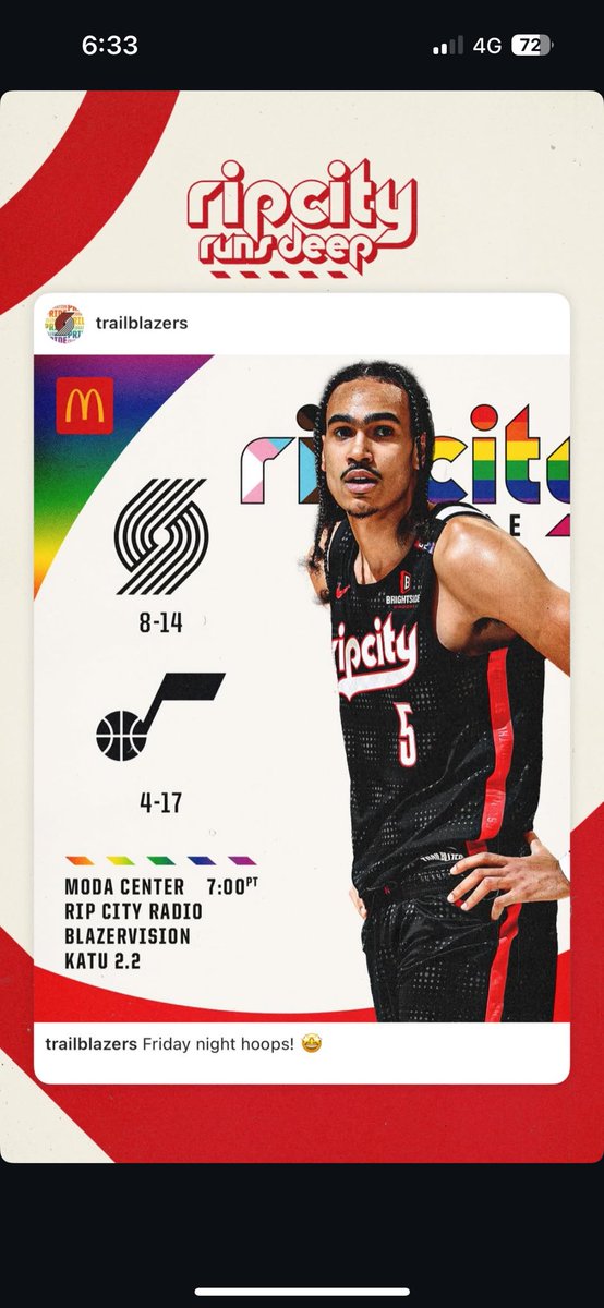 Teddypicks_OF's tweet photo. FREE PICK NBA 🏀

Blazzers ML (-135) 💎

Mándame DM para agregarte completamente gratis a un grupo comunitario de apuestas 

#NBA #peacers #viral #fyp https://t.co/uMzxndnQKi