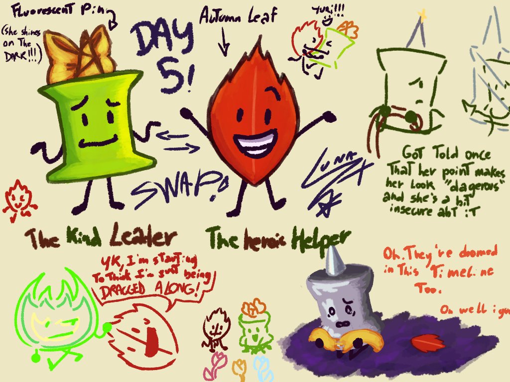 LunaXorLuna's tweet photo. #leafpinweek #Osc #Bfdi #Bfdia #Bfb #Leafy #Pin #Leafpin #Yoylepin #pinisnotafunnynametomakefunnynames #Leafybfb #Pinbfb

Day 6 - Swap!!

i love making aus and never remembering abt them again 💫💖💗 https://t.co/TnFE8UfAaX
