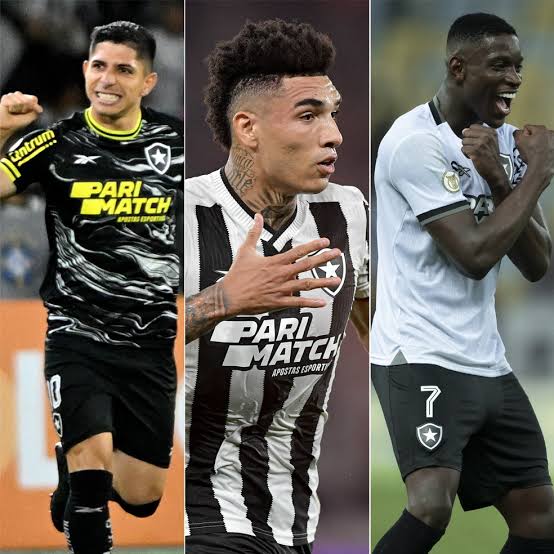 Noitedecopa's tweet image. ⭐ | Ataque do Botafogo em 2024:

➡️ Luiz Henrique - ⚽ 14 e 🎯 7
➡️ Igor Jesus - ⚽ 25 e 🎯 9
➡️ Jefferson Savarino - ⚽ 14 e 🎯 13
➡️ Total - ⚽ 53 e 🎯 29

🇦🇴 | Ataque do Flamengo em 2019: 

➡️ Bruno Henrique - ⚽ 35 e 🎯 15
➡️ Gabriel B. - ⚽ 43 e 🎯 12
➡️ De Arrascaeta - ⚽…