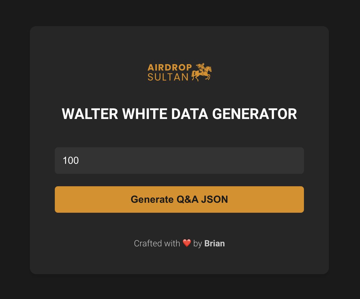 Brianeedsleep's tweet photo. Generator Data Walter White untuk garapan Apus Network (Arweave Ecosystem) 

Link : https://t.co/uJ3P0Zc0oB

Mau support? cukup follow dan rt, kalo mau lebih bisa join https://t.co/jyaFkKtQTx  karena disana ada detail garapanya
semoga bermanfaat dan dapet point banyak guys! good luck!