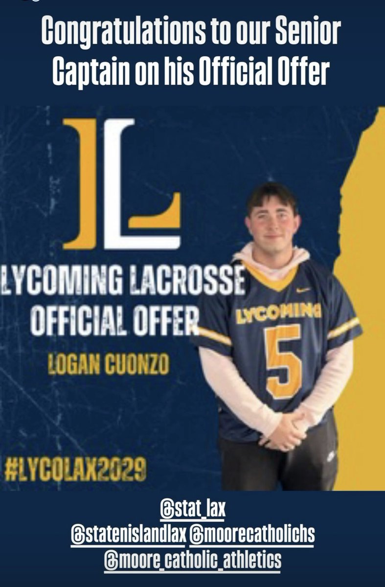 haven’t even played our first game and our Captain received an offer!! Congratulations Capt!  <a href="/MooreHSLacrosse/">Moore Catholic Lacrosse</a> <a href="/MooreCatholicHS/">MooreCHSOfficial</a>
