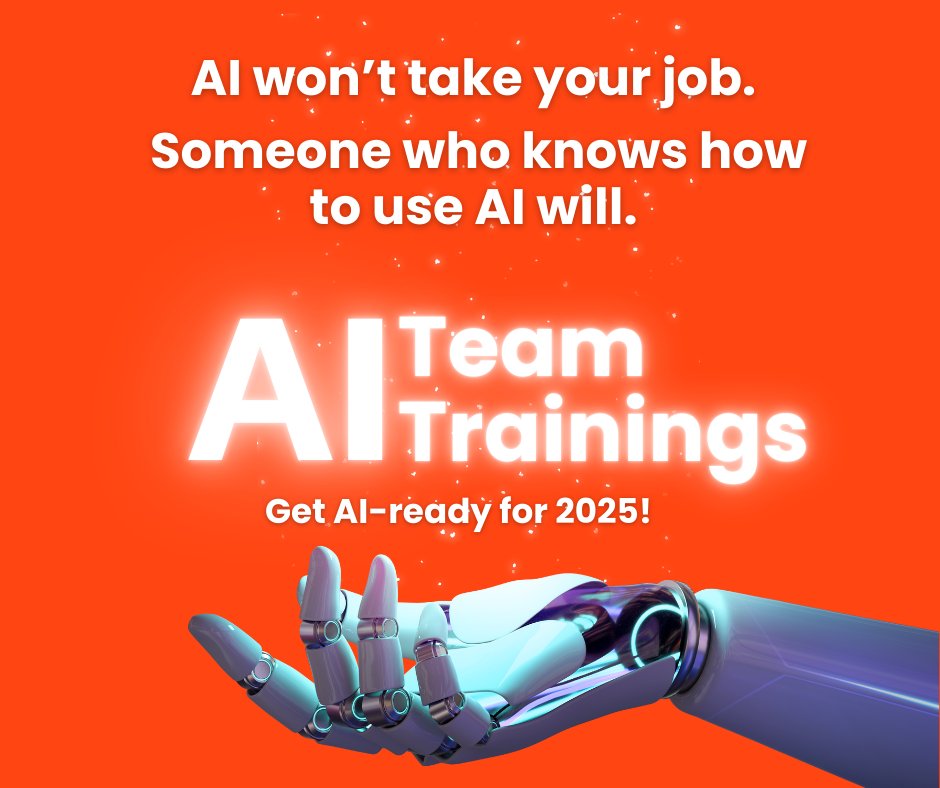 Is your team ready for AI in 2025? Expected (de)regulation will impact AI usage. New models will create exciting opportunities. AI changes every day. Our trainings ensure you stay on top of the latest tech and tactics. DM me. It's time to operationalize AI for 2025! #AItraining